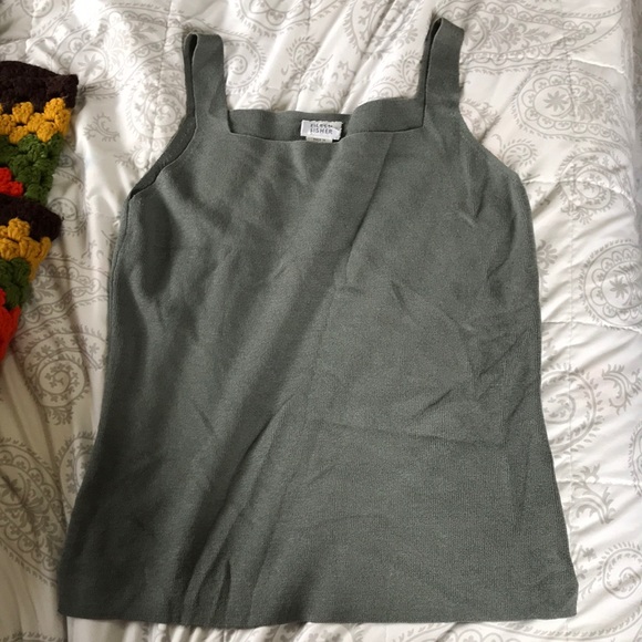 SOLD Eileen Fisher 100% wool knit gray tank - Picture 3 of 5